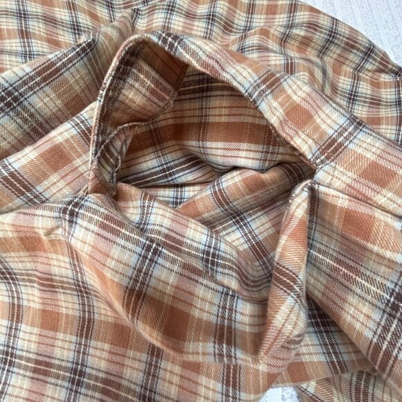 Aunt Abigail's Attic Plaid Brown Vintage Midi Shirt Dress Long Sleeve Casual - Picture 9 of 9